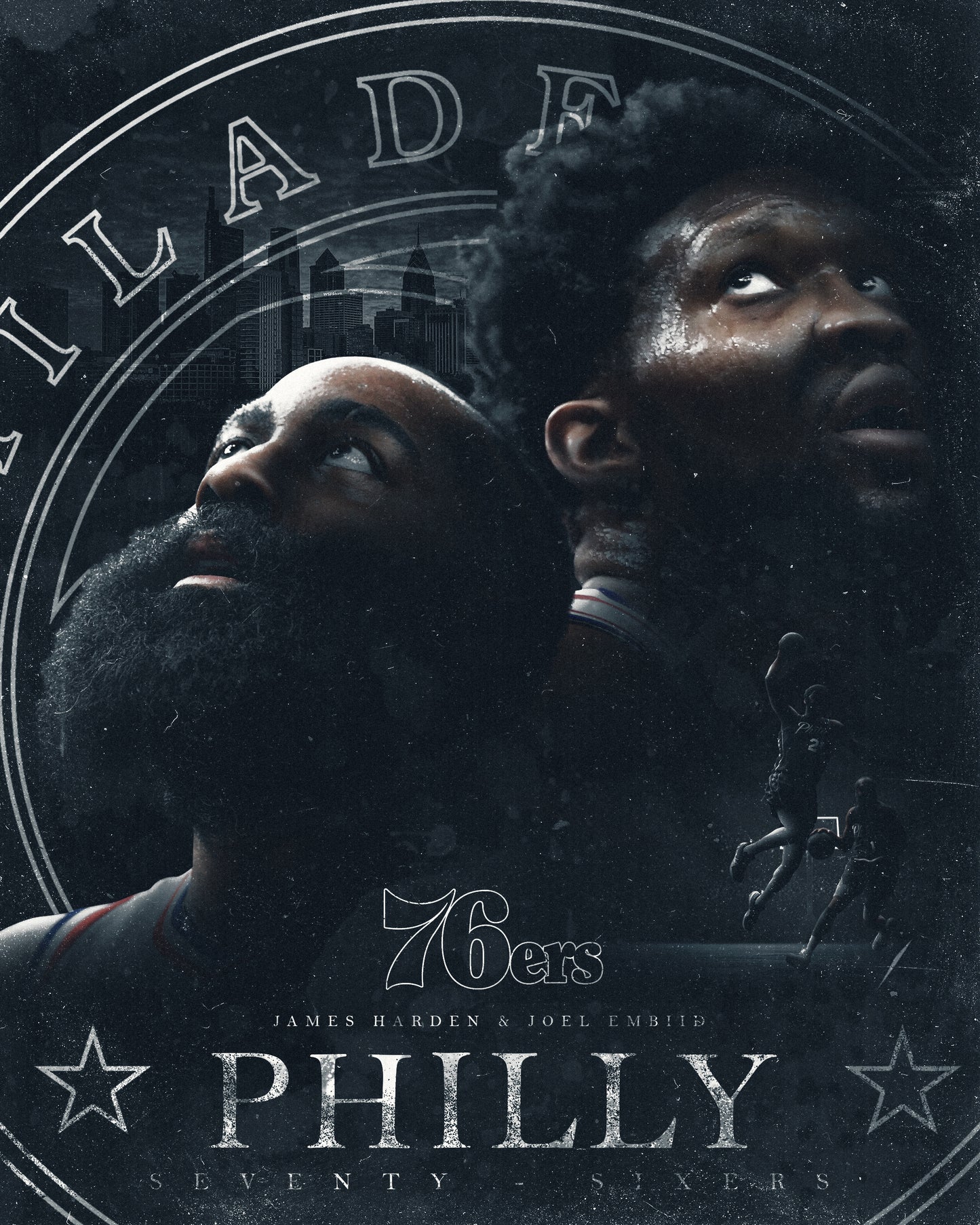 James Harden & Joel Embiid Philadelphia 76ers PSD