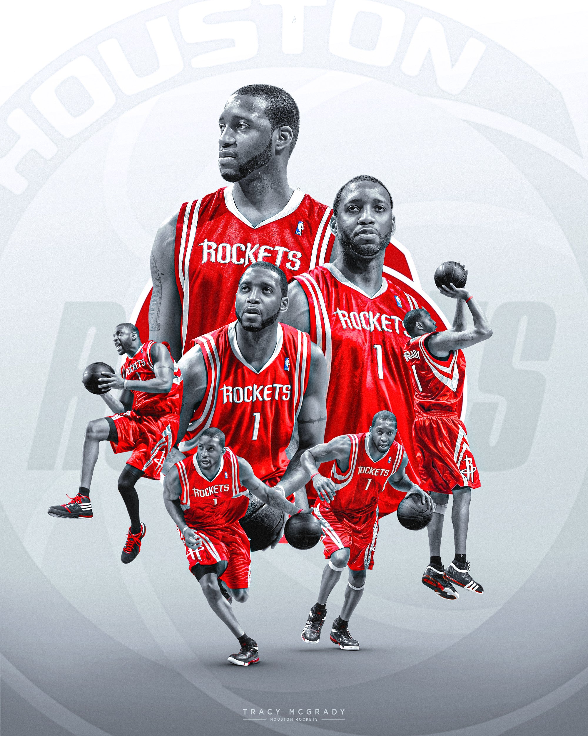 Tracy McGrady Houston Rockets Throwback PSD Graphic Design – ARTLER8
