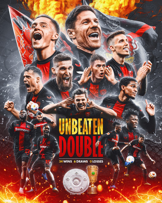 Bayer Leverkusen 2023/24 Unbeaten Double PSD