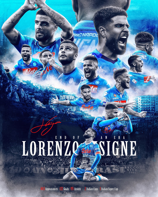Lorenzo Insigne SSC Napoli Tribute Poster PSD