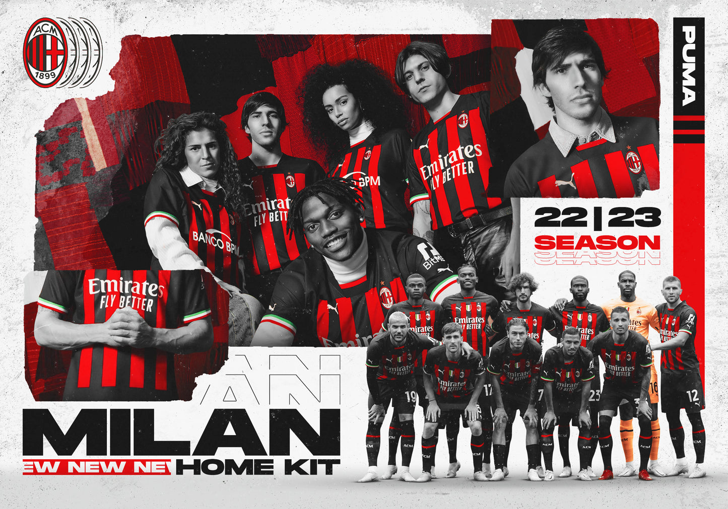 AC Milan 2022/23 Home Kit PSD