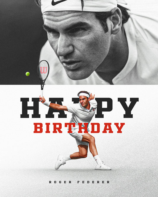 Roger Federer Happy Birthday Poster PSD